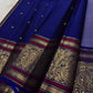 Violet border Kanjeevaram silk saree with pink silk thread and traditional zari detailing