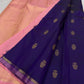 Violet and Gold Handwoven Pure Silk Kanjeevaram Saree with Gandaberunda Butta and Rettapet Border