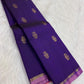Violet and Gold Handwoven Pure Silk Kanjeevaram Saree with Gandaberunda Butta and Rettapet Border