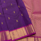 Violet Kancheepuram silk saree with Korvai weave and magenta pallu gold zari — Idam Living