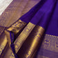 Violet kanchipuram butta temple gold border – Idam Living Pure Silk Kanchipuram saree