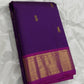 Violet Kanjeevaram saree with Korvai weave and magenta border double-side pet zari — Idam Living