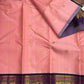 Kanakambaram peach and violet Varisaipet pure silk Kanjivaram saree – view 5