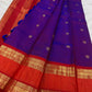 Kathiripoo violet and kumkumam red Rettapet pure silk Kanchipuram saree – view 1