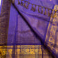 Royal Violet Handwoven Pure Silk Kanchipuram Vairaoosi Saree with Bird Zari Buttas and Antique Gold Border