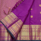 Violet Handwoven Pure Silk Kancheepuram Saree with Zari Kattam Body and Kamalam Butta Varisaipet Border