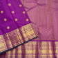 Violet Handwoven Pure Silk Kancheepuram Saree with Zari Kattam Body and Kamalam Butta Varisaipet Border