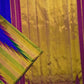 Multi-colour ettukol border detail on vivid blue Kanjeevaram pure silk saree — Idam Living