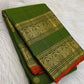 Vivid Leaf Green Handwoven Pure Silk Kanchipuram Saree with Rettapet Mayil Zari Border