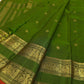 Vivid Leaf Green Handwoven Pure Silk Kanchipuram Saree with Rettapet Mayil Zari Border
