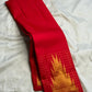 Vivid Red Kanjivaram pure silk saree Ettukol weave