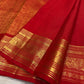 Vivid Red Kanjivaram silk saree with petite thanga-zari bird buttas