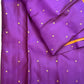 Vivid violet Pure Silk Kanjeevaram Butta saree with copper gold zari border, detail view 2
