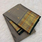 Warm Sand Beige pure silk Kanchipuram saree — zari detail