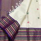 Pure Silk Kanchipuram Varisaipet saree with ornate Royal Purple zari border