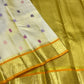 Warm Ivory Pure Silk Kanjipuram saree - Idam Living