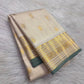 Warm Ivory lightweight Pure Silk Kanchipuram Vairaoosi saree with gold zari buttas