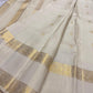 Warm Ivory Pure Silk Kanchipuram saree with petite scattered gold zari buttas