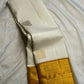 Warm Ivory Pure Silk Kanchipuram Korvai saree with rich gold zari border