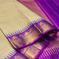 Warm ivory taupe Kanchi Kattam saree with Pillayar Reku border, close-up