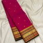 Raspberry Pink Kanjivaram with luminous Warm Orange Gold pallu