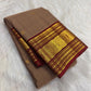 Warm Sand Beige Pure Silk KanchiPattu Zari Kattam Saree - full saree view