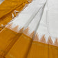 White Pure Silk Kanjivaram saree with elegant korvai contrast