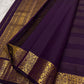 Full pallu of wine purple Kanjeevaram saree with dense floral gold zari border panels — Idam Living