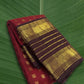 Pure Kanchipuram Varisaipet silk saree in wine red with coffee brown border and Annapakshi zari motifs
