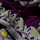 Wine Blossom Pure Silk Chanderi Saree pallu design close-up