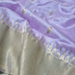 Wisteria lavender Minakari parrot Pattu Silk Chanderi saree by Idam Living