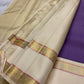 Wisteria Handwoven Pure Silk Kanjeevaram Saree with Ivory Zari Kattam Rettapet Border