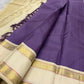 Wisteria Handwoven Pure Silk Kanjeevaram Saree with Ivory Zari Kattam Rettapet Border