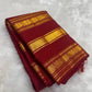 Close-up of the Yaanai gold zari Varisaipet border on the Arakku Red Kanchipuram silk saree by Idam Living