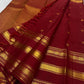 Yaanai and Reku temple-edge detailing on the Varisaipet border of the Arakku Red Kanchipuram saree