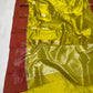 Lime yellow Chanderi saree with a woven floral border
