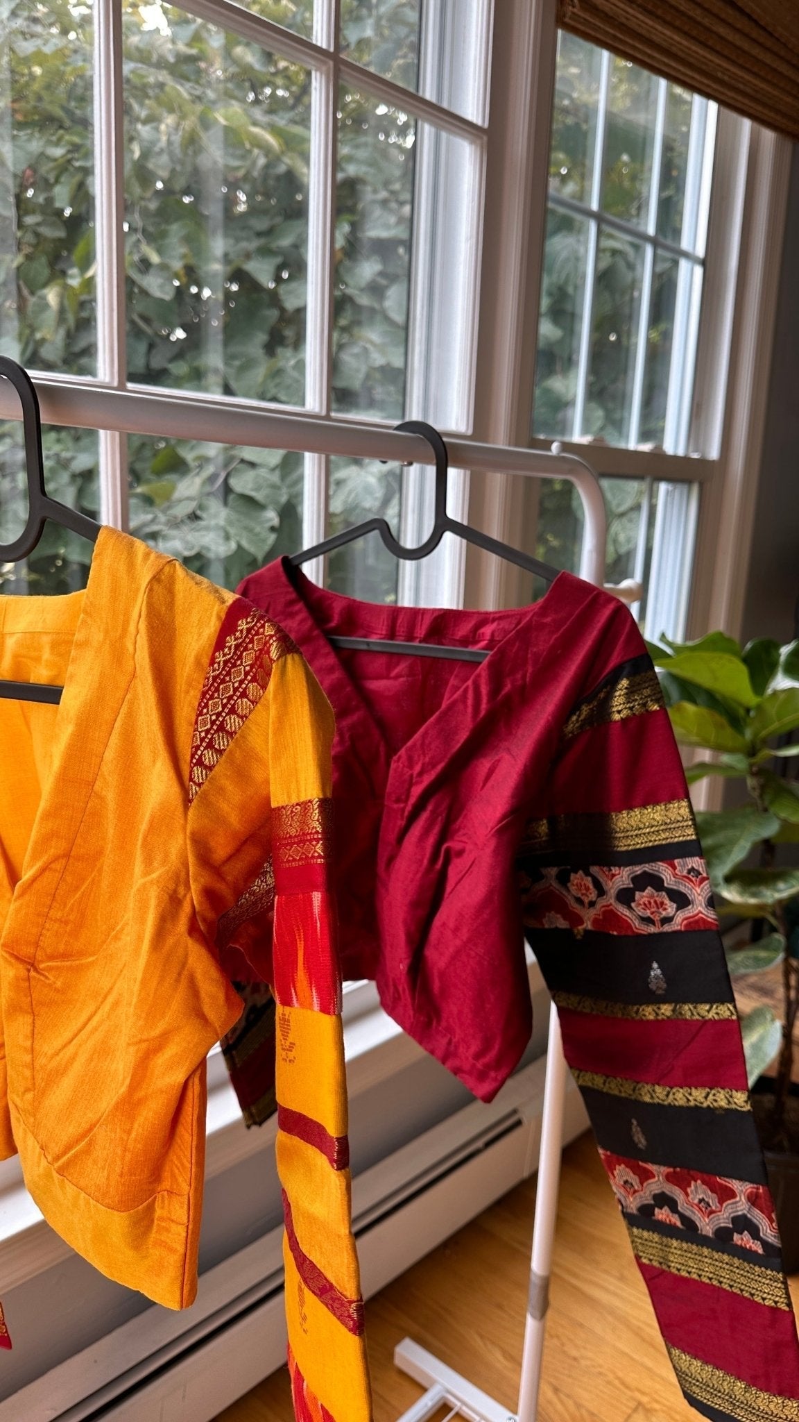 Small batch yellow silk cotton blouse by Idam Living ready to ship from USA