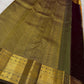 Mango-yellow pure silk Kanjeevaram saree, folded view — Idam Living