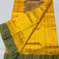 Sunlit golden-yellow Pattu Silk Chanderi handloom saree