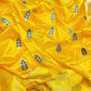 Yellow Pattu Silk Chanderi saree with scattered floral sprig buttas