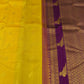 Yellow and Purple Handwoven Pure Silk Kanchipuram Saree with Deer Butta Motifs