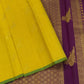 Yellow and Purple Handwoven Pure Silk Kanchipuram Saree with Deer Butta Motifs