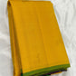 Yellow and Purple Handwoven Pure Silk Kanchipuram Saree with Deer Butta Motifs
