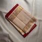 Arakku red Kanchipuram silk saree, grand pallu with broad gold zari panels and lattice section