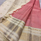 Coral Rose Pink Handwoven Pure Silk Kancheepuram Saree with Zari Kattam Checks and Warm Ivory Border