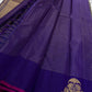 Royal Purple Handwoven Pure Silk KanchiPattu Saree with Zari Kattam Sri Lakshmi Motif Border