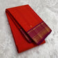Marigold Orange and Temple Purple Handwoven Lightweight Pure Silk Kanchi Pattu Saree: view 2