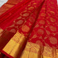 Kumkum Red Floral Jaal Pure Silk Kanchipuram Saree with Grand Gold Peacock & Yazhi Border: view 1