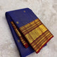 royal blue Kanchipuram silk saree with zk-yb weave folded view